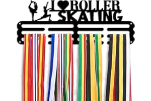 PH PandaHall Porta Medaglie Pattinaggio Rotelle Portamedaglie da Muro Pattinaggio, Espositore per Medaglie Sportive Porta Nastro Sportivo Appendiabiti per Medaglia per Oltre 60 Medaglies