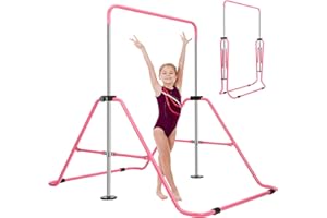 LN COZY CORNER Gymnastics Bars, Junior Training Kip Bar Folding Gymnastics Equipment,Adjustable Height Horizontal Bar for kids ages 6-12 Girls for Home Gym Indoor Garden Outdoor