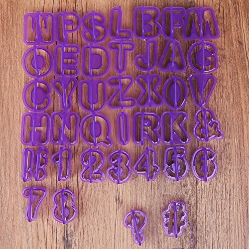 Dreamland 40-teilig Buchstaben, Zahlen und Sonderzeichen Ausstechformen – Ausstecher Fondant od. Marzipan Kuchen Form – Kunststoff Küchewerkzeug Backen Werkzeug Keks Backform - 6