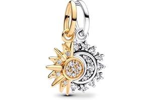 NUNUYAYA Charm Bead Ciondolo in Argento Sterling 925 Christmas Halloween Skull Pumpkin con Cubic Zirconia Pendenti Compatibile con Braccialetti e Collane europei,Compleanno di Natale Perline per Donne