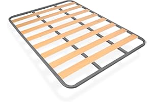 Matffy - Somier de Láminas Estructura 30x30mm Sin Patas, Estabilidad y Robustez, Tubo Acero 30 x 30 mm, Pintura Epoxi Gris, 135x180