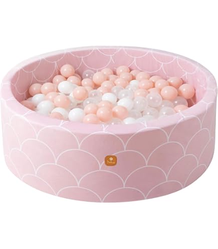 Selonis Piscine À Balles 70X30cm-150 Balles Ronde En Mousse Pour Bébé Enfant, Gris Clair:Perle