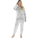 CityComfort Women's Warm Winter Pyjamas, Long Fleece Pyjamas with Stylish Design, Soft Sleepwear, Pyjamas, Elegant
