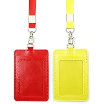 Portabadge Verticale In Pelle - 2 Pezzi Con Cordino, Per Ufficio, Scuola, Patente (Rosso) - Foto 11