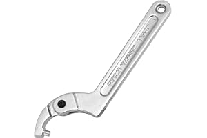 VDSTAR Justerbar kroknyckel 210 mm, 32–76 mm skiftnyckel C kroknyckel med kottar högkolstål, spårmutternyckel för stötdämpare