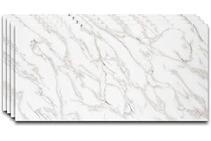 IZODEKOR Rivestimento Murale Aspetto Marmo - 4x pannelli - Alternativa alle Piastrelle del Bagno/della Cucina, Pannelli per Pareti Doccia, Pannelli per Pareti Posteriori della Cucina | Calacada
