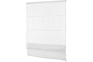 ‎VENTANARA Ventanara® Raffrollo ohne Bohren tageslicht Raffgardine Faltvorhang Montage ohne Bohren inklusive Klemmträger (90 x 130 cm, Weiß Blickdicht)