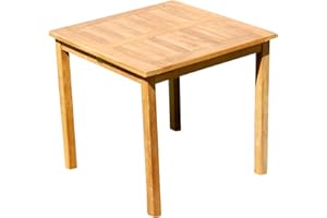 ALEOS. AS-S Bois de Teck Table en Bois Table de Jardin Table de Jardin 80x80cm Meubles de Jardin Bois Modèle JAV-ALPEN80