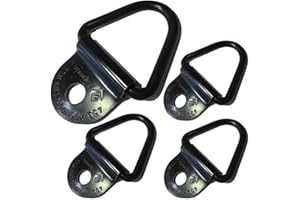 LE KAPMOZ Heavy Duty Truck Bed Tie Down Anchors Rings Trailers Hook Cargo Bolt on V Ring Pickups Rail Accessories (4 Pack)