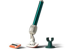 Fler The Razor Starter Set - Rasoio Donna 5 Lame, Rasoio con Supporto e 2 Lamette di Ricambio, Rasoi Unisex, Lametta con Aloe Vera, Vitamina E, Verde Pine