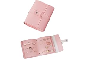 ZHIERNA Ohrring Aufbewahrung Ohrringe Ordner Kleines Buch Aufbewahrungstaschen Praktische Ohrstecker Aufbewahrung Schmuckkästchen Schmuck Organizer Tragbare PU Ohrring Etuis Für Mädchen Und Frauen