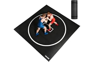 VEVOR 3,0 m brottningsmatta, kampsport, skum, brottningsmatta för hem, gym, träning, vattentäta PVC-roll-up träningsmattor med cirklar, för gymnastik, tatami, Jiu Jitsu BJJ MMA judo