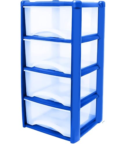 Wham Deep 4 Drawer Plastic Storage Tower in 2 Colours | UK