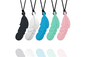ALKAIDCHAO Collier à mâcher enfant tdah, 5 pièces colliers à mâcher sensuels pour enfants et adultes souffrant de dentition, d'autisme et de TDAH