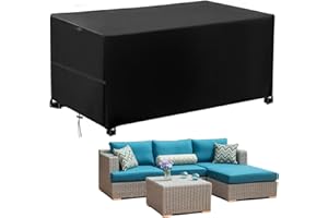 GUHAOOL Funda para Mesa de Jardín, 420D Oxford Funda para Muebles de jardín Impermeable,Funda Sofa Jardin Exterior, Anti Viento Anti Uv Para Mesas Sillas Sofás Exterior Funda Protectoras,180x120x74cm