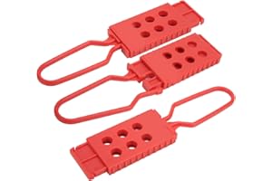 01 02 015 Sicherheitsvorhängeschloss Haspe, Rot 6 Löcher 3 Stück Tag Out Lock Out Hasp Nylon für Industrie für Chemie