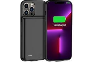 MIGAFEI Akkutasche für iPhone 13 Pro Max, 8500mAh Portable Backup Power Bank Schutzhülle Wiederaufladbare Extended Battery Charger Cases Kompatibel mit iPhone 13 Pro Max（Schwarz）