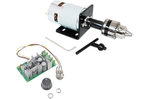 CHANCS Mini 775 DC Motor 12V/24V Moteur électrique avec broche et contrôleur de vitesse Moteur DC PWM