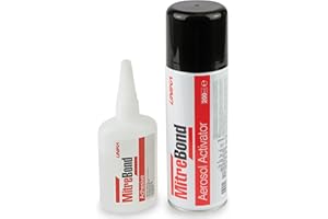 UNIKA MitreBond Superglue & Aerosol Activator – Industrial Strength, Fast-Setting, High Viscosity, Dries Clear – Strong Bond for Wood, MDF, Plastic, Metal, Ceramic, Glass and more