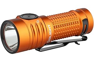 OLIGHT BatonTurbo Torcia 1000 Lumen 510 Metri di Alcance LED Portatile Ricaricabile ad Alta Potenza per Illuminazione Notturna Campeggio Escursionismo Explorazione di Grotte e Uso Domestico(Arancione)