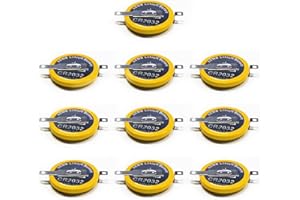 EEMB Pile CR2032 Batterie au Lithium avec Plaquettes Soudées 3V Bornier CR2032 Pile Bouton Lot de 10 pour Radio Capteur Gameboy Couleur Remplacer la Batterie du Jeu