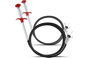 GVPOELR Pulitore di Scarico a 4 Artigli,Pinza di Scarico, Spirale di Scarico in 2 Pezzo, Gancio per la Pulizia del Lavandino, Dispositivo di Rimozione del Blocco Dello Scarico dei Capelli