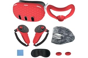 AISEN Set di 7 copriobiettivo protettivo per accessori Meta Quest 3, Quest 3 VR in silicone, per cuffie Quest 3 VR, protezione in silicone per cuffie VR VR Shell Cover, custodia per presa VR