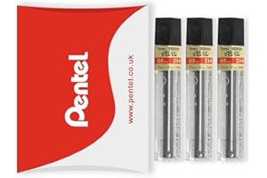 Pentel Super Hi-Polymer Mechanical Refill Leads - for Automatic/Mechanical Pencils - in Pillow Packaging (0.5mm 2H, Pack of 3)