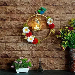 Decorative Wall Hanging with Tea Light Candle Holder for Diwali/ Decoration/ Christmas/ Wedding/ Home Decor (Red)