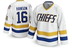 UNLC Jack Hanson #16 Charlestown Chiefs Hockey Jersey – Slap Shot-Inspired Throwback, Stitched Letters, Sizes S–5XL