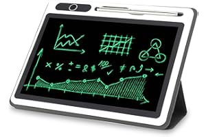 FASIENT1 LCD Writing Tablet 10 inch Electronic Notepad Drawing Board Graphic Tablets with Faux Leather Case Handwriting Board for Work Study Memos Business Meetings Daily Notes (Black)