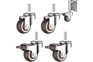 Resszo Rotelle per Mobili Pesanti 50MM Ruote per Carrello Ruote Girevoli con Freno, M8 * 25mm Ruote Girevoli Pesanti 4 con Freno Rotelle Pivotanti per Carrello e Mobili Ruote Piroettanti