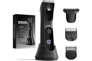 ‎ROLEADER Intiem scheerapparaat voor mannen, elektrisch bodyshaver für herren, rasierer herren intimbereich, nass und trockenrasierer mit verstellbaren kämmen bart, gesichts und körperpflege, schwarz
