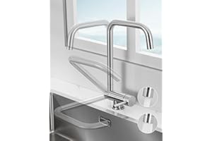 Sofetiy Grifo Cocina Abatible, Grifo Cocina Acero Inoxidable con 2 Ducha de Modos, Grifo Cocina Plegable, Grifo de Cocina, Grifos Cocina Fregadero, Grifo Fregadero Cocina, 360º Grifo de Cocina