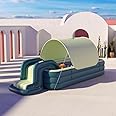 LIMOS Inflatable Swimming Pool with Removeable Slide and Sun Shade，Family Swimming Pool for Adults,Blow Up Pool for Backyard,Lounge Pool for Outdoor, Backyard, Garden (Green)
