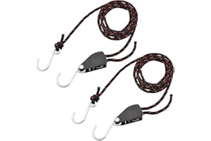 ERYUE Sangles de kayak, 2pcs Kayak, Courroies de Serrage Poulie à cliquet, Cordes Réglables, Cintre Charge de Travail Jusqu'à 299,8 lb pour Kayak Canoë-Bateau