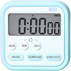 Digital Magnetic Multi-Function Timer Clock with Large LCD Display, Loud Alarm, Retractable Stand, Stopwatch Stand Hanging Hole, Countdown Flashing Light, Dual-Purpose Time Management Clock
