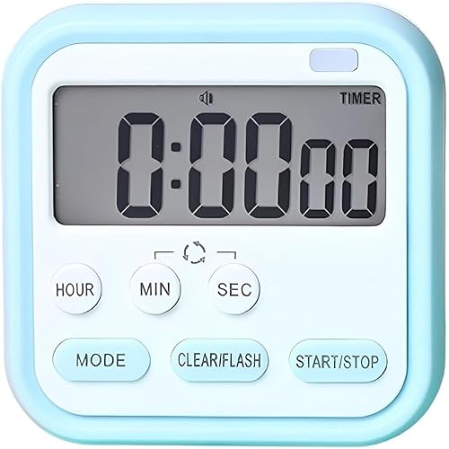 Digital Magnetic Multi-Function Timer Clock with Large LCD Display, Loud Alarm, Retractable Stand, Stopwatch Stand Hanging Hole, Countdown Flashing Light, Dual-Purpose Time Management Clock