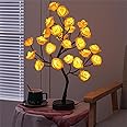 GLOWSERIE Rose Tree Lamp, Warm White Table Lamp, Flower Lamp Girls Gift for Mother's Day, Lighted Tabletop Tree for Christmas Valentine's Day Wedding Decor