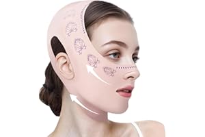 MKVZIYE Maschera per Lifting Riutilizzabile,Maschera Viso in Forma a V con Effetto Lifting,Fascia Viso Regolabile per Contorno Definito,Anti Rughe Fasciatura Viso,Ideale per Rassodamento Facciale