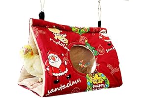 SKYEASURE Winter Warm Bird Nest House Bird Bed, Bird Hut Hideaway for Cage, Plush Fluffy Shed Hut Hanging Hammock Finch Cage Sleeping Bed Snuggle Tent for Budgies, Lovebird, Parrot, Parakeets, Cockatiels
