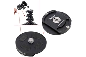 DUOMIANSHOU Tripod Head Clamp Mount Converter Quick Release Adapter for Cantilever Head, Fluid Head, Ball Head, Tripod Heads with Circular Bottom and 3/8 Screw Hole, Bottom is Arca-Swiss Fit Camera QR Plate