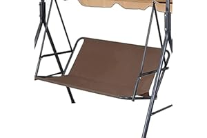 Joyday Store Garden Swing Cushion Cover Replacement, 600D Oxford Fabric Waterproof Outdoor Swing Seat Cover, Durable Dust-proof Swing Chair Cover for Outside 148x50x50cm,Coffee Color