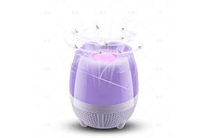 YLIFEWOOF Elegant Purple Floral Fly Zapper Lamp – Stylish Indoor Bug Killer with Body Heat Simulation for Effective Pest Control. Luxurious & Powerful Mosquito Trap for Home Decor