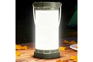 Glocusent 135 LED Lampada Campeggio Ricaricabile 1500LM, 5000 mAh, 20 Ore Autonomia, 3 Colori e 5 Livelli Luminosità, Lampada ricaricabile con Funzione SOS, per Emergenze e Interruzioni di Corrente