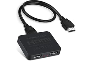 Rozdzielacz Avedio Links HDMI 1 w 2 Out Do Podwójnych Monitorów 4K 60 Hz, Obsługuje HDMI 2.0b, HDCP2.2, Automatyczna Skalowanie, Full 【Mirror Only, Not Extend】