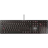 CHERRY KC 6000 SLIM, Ultraflache Design-Tastatur, Deutsches Layout (QWERTZ), Kabelgebunden (USB-A Anschluss), Leise Tasten, L