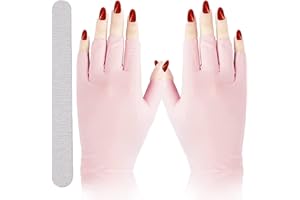 Tongyend UV Gloves UV Shield Gloves for Gel Manicure, Light Protection Gloves for Gel Nail Lamp, Nail Art Fingerless UV Light Glove to Protect Hands from UV Light Lamp Dryer (1 pair)