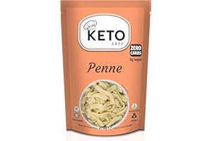 Keto Chef Vegan Penne Pasta (Pack of 6, 270g) - Konjac Slim Pasta Instant Noodle, Contains Zero Carbs & Sugar, Shirataki, Free-from, Paleo Friendly Healthy Diet Food, Ready to Eat
