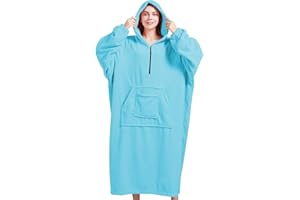 Genfien Sudadera con Capucha de Gran Tamaño, Súper Suave, Cálida, Cómoda, con Capucha, Talla única, para Mujeres, Niñas, Hombres, Amigos, Azul Marino, Talla única